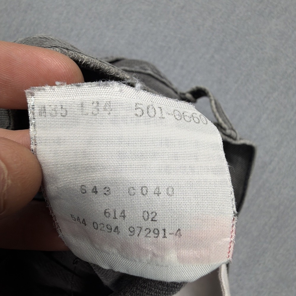 Vintage Levi's Black 501 Jeans Men's 35x34 (Fits 33x33) Made In USA Distressed - Picture 12 of 16